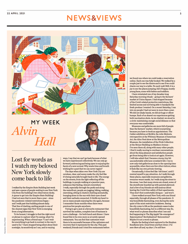 Lost for words as I watch my beloved New York slowly come back to life